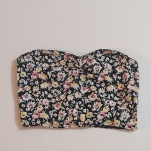 5/$20 Nollie Black Floral Bandeau Sz XS NWT